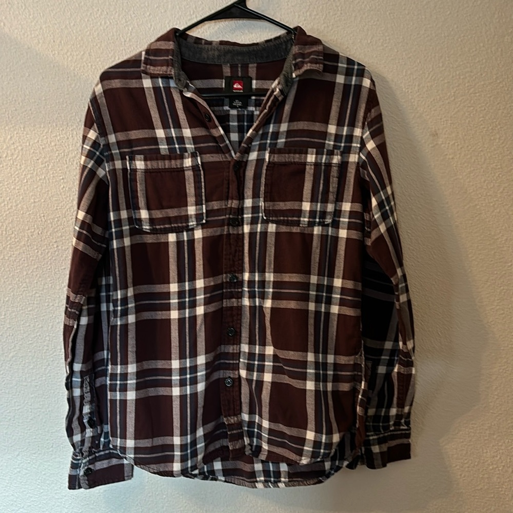 Quicksilver Button Down Flannel Size Small - image 1